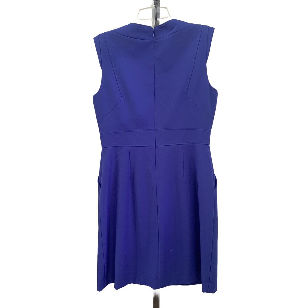 Tahari Arthur S. Levine Royal Blue Split V-Neck Sheath Dress Womens 8P Petite - Picture 2 of 7